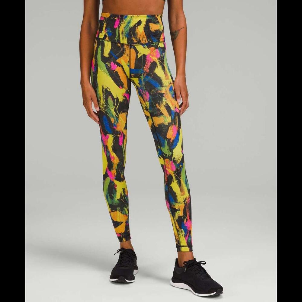 Lululemon  Wunder Train High-Rise Tight 25" Size 6 Undertone Black Multicolor‎
